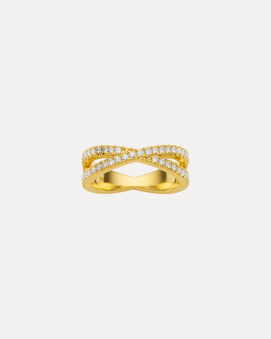18CT YELLOW GOLD DIAMOND FREYA RING
