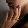 18CT YELLOW GOLD DIAMOND PFEIFFER RING