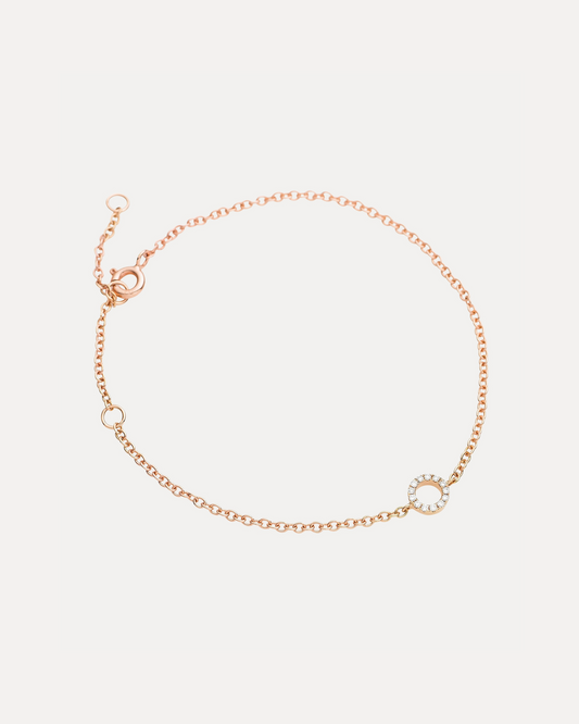 18CT ROSE GOLD DIAMOND MINI CIRCLE BRACELET
