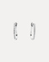 18CT WHITE GOLD OVAL DIAMOND FRANCIS HUGGIE EARRINGS