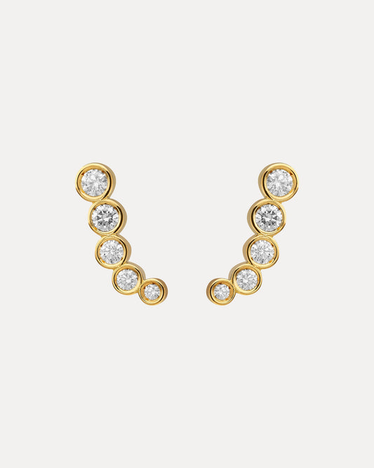 18CT YELLOW GOLD DIAMOND SIGOURNEY EARRINGS