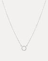 18CT WHITE GOLD DIAMOND MINI CIRCLE PENDANT