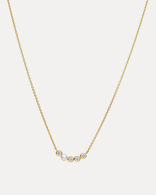 18CT DIAMOND & PEARL UMA PENDANT