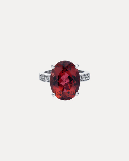BESPOKE 18CT PINK TOURMALINE & DIAMOND RING