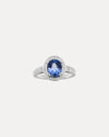 BESPOKE 18CT CEYLON SAPPHIRE & DIAMOND CHELSEA RING