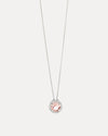 18CT PINK MORGANITE & DIAMOND ORBIT PENDANT
