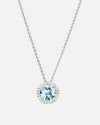 18CT AQUAMARINE & DIAMOND ORBIT PENDANT