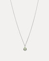 18CT WHITE GOLD GREEN AMETHYST & DIAMOND BONNARD PENDANT