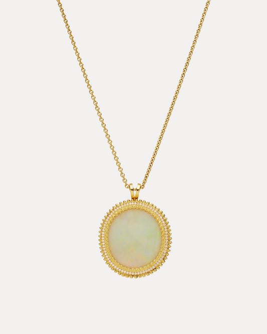 18CT OPAL & DIAMOND PENDANT