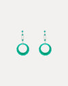 18CT GREEN ONYX, DIAMOND & EMERALD ELIZABETH EARRINGS