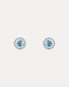 18CT AQUAMARINE & DIAMOND ORBIT EARRINGS