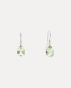 18CT GREEN AMETHYST & DIAMOND BONNARD EARRINGS