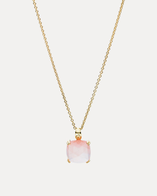 9CT ROSE QUARTZ GATSBY PENDANT