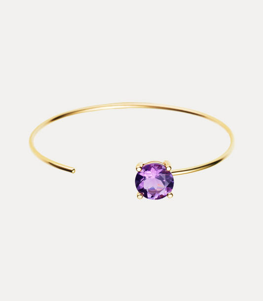 9CT YELLOW GOLD AMETHYST CARLY CUFF