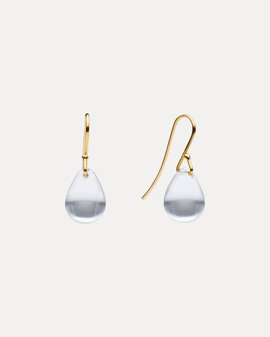 9CT CLEAR QUARTZ RAINDROP EARRINGS