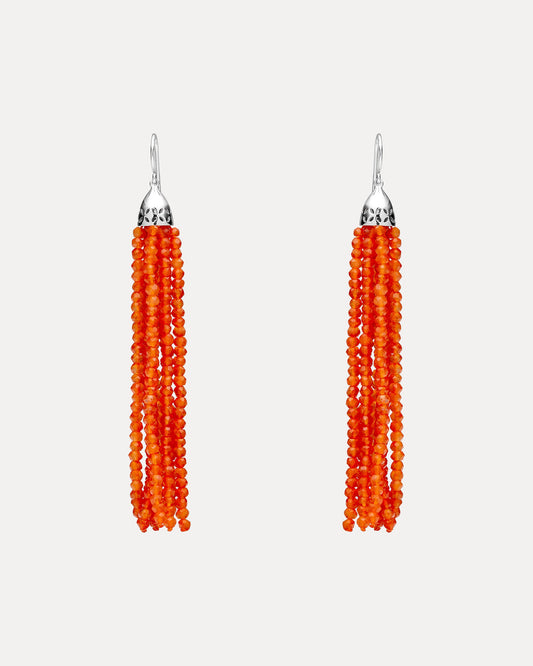 STERLING SILVER CORNELIAN GATSBY EARRINGS