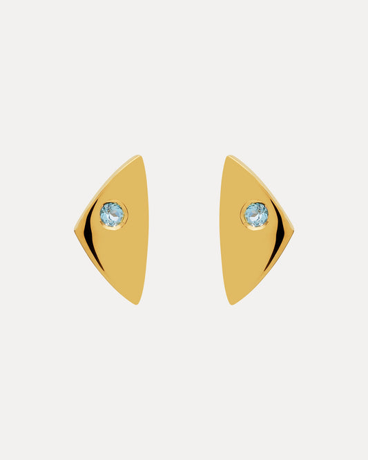 9CT BLUE TOPAZ JEAN GENIE STUD EARRINGS