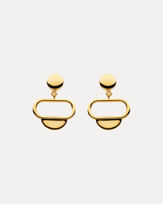 9CT YELLOW GOLD OTTO HORIZONTAL STUD EARRINGS