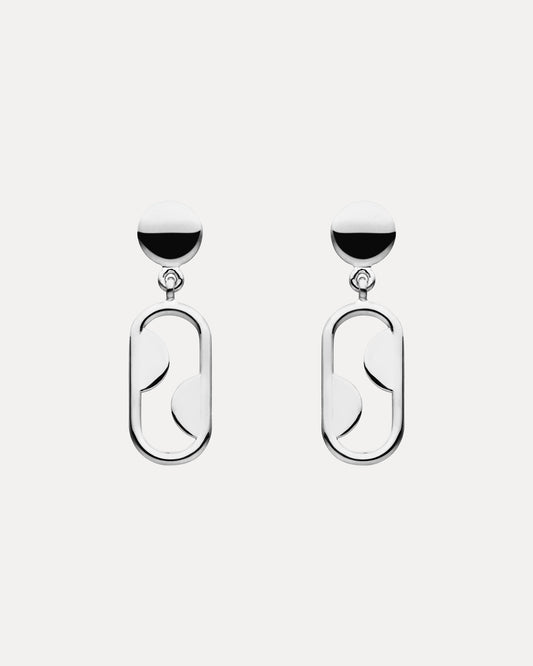 STERLING SILVER OTTO LONG DROP STUD EARRINGS