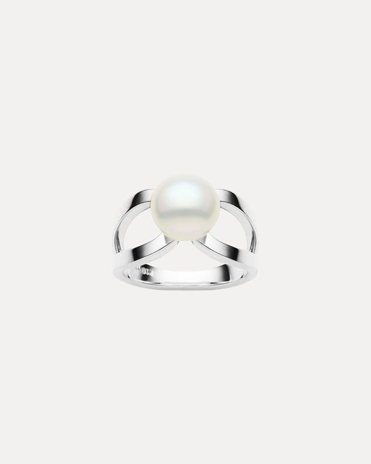 STERLING SILVER PEARL CALLAS RING