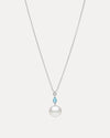 BESPOKE 18CT SOUTH SEA PEARL, AQUAMARINE & DIAMOND PENDANT