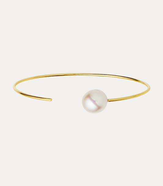 9CT PEARL CARLY BANGLE