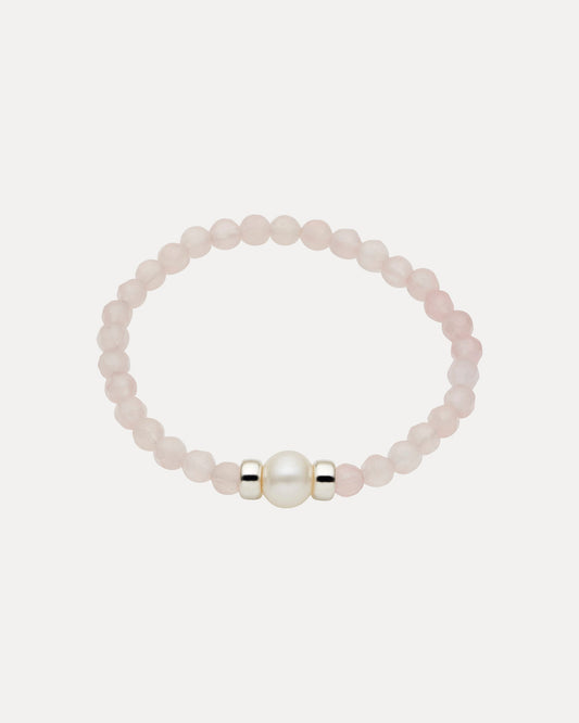 STERLING SILVER PEARL & ROSE QUARTZ ARKIE BABY BRACELET
