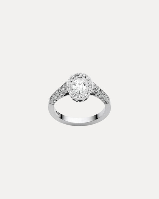 18CT OVAL CUT DIAMOND MAYFAIR RING