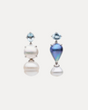 BESPOKE 18CT WHITE GOLD NUMINOUS SOUTH SEA PEARL MABE AQUAMARINE STUD EARRINGS