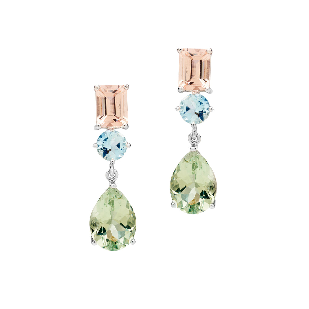 Aquamarine clip on best sale earrings