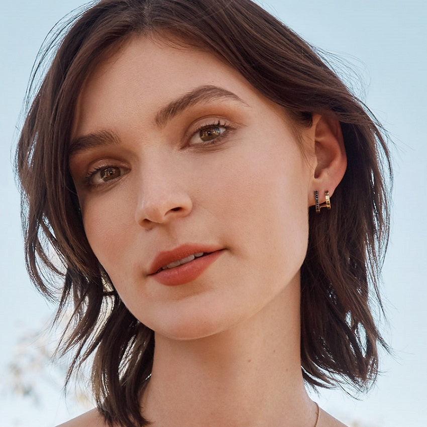 18CT BLACK DIAMOND DOPPIO EARRINGS