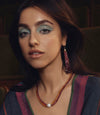 9CT SOUTH SEA PEARL, RUBELLITE & MANDARIN GARNET STEVIE NECKLACE