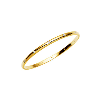 18CT YELLOW GOLD DIAMOND BANGLE