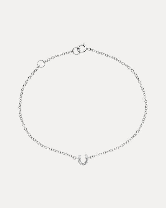 18CT WHITE GOLD DIAMOND LUCKY BRACELET