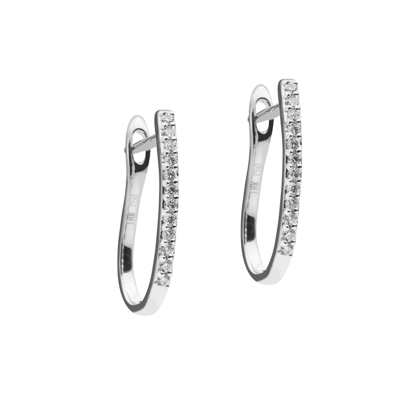 18CT OVAL 0.24CT DIAMOND HUGGIE FRANCIS EARRINGS