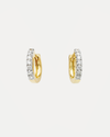 18CT YELLOW GOLD DIAMOND HUGGIE EARRINGS