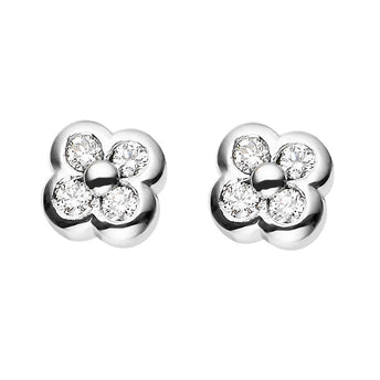 18CT DIAMOND FORGET ME NOT EARRINGS