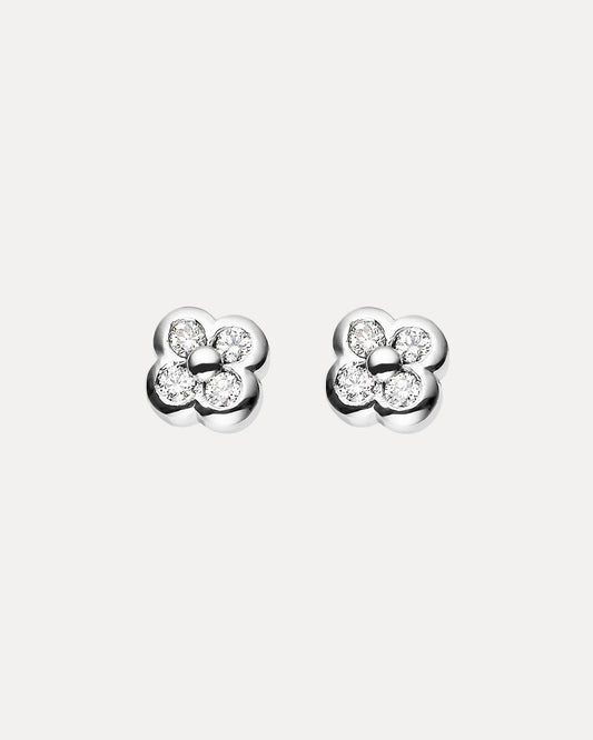 18CT DIAMOND FORGET ME NOT EARRINGS