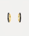18CT YELLOW GOLD BLACK DIAMOND HUGGIE EARRINGS