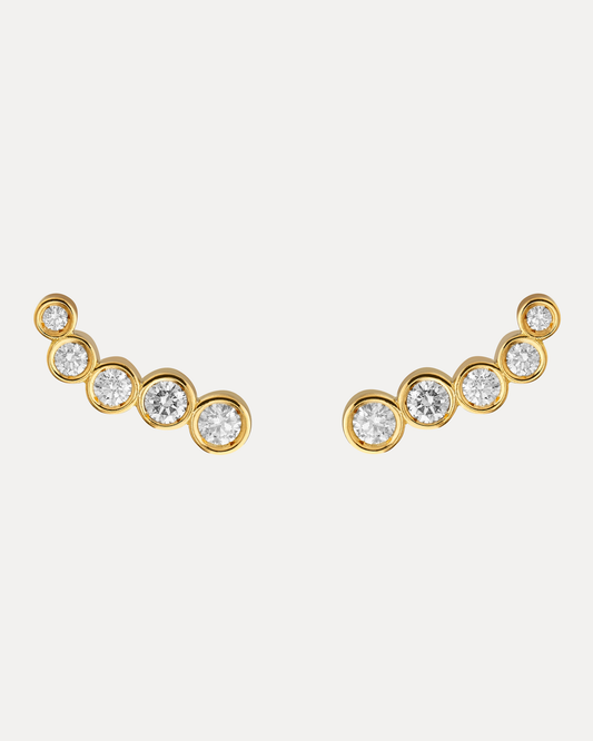 18CT YELLOW GOLD DIAMOND SIGOURNEY EARRINGS