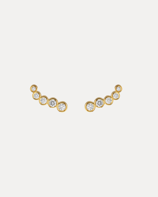 18CT YELLOW GOLD DIAMOND SIGOURNEY EARRINGS
