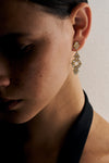 18CT YELLOW GOLD DIAMOND SEVIGNY DROP EARRINGS