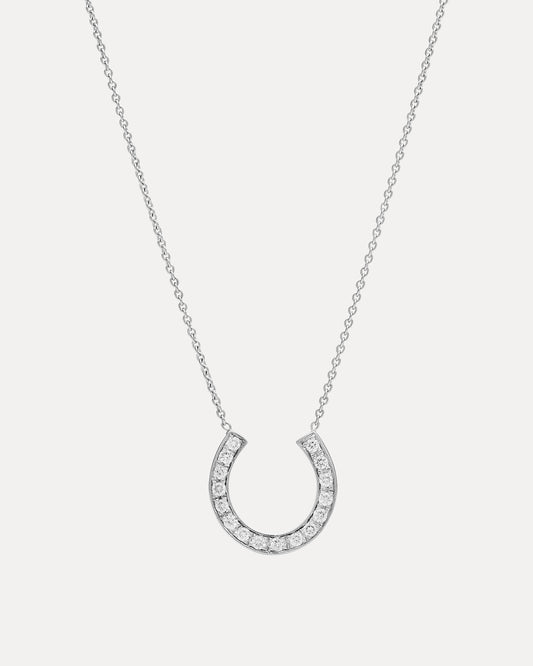 18CT WHITE GOLD DIAMOND LUCKY PENDANT