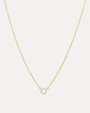 18CT YELLOW GOLD DIAMOND ORBIT CIRCLE PENDANT