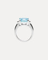 18CT AQUAMARINE & DIAMOND HARLOW RING