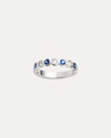 18CT WHITE GOLD SAPPHIRE & DIAMOND PIMLICO BAND