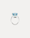 BESPOKE 18CT WHITE GOLD AQUAMARINE & DIAMOND RING