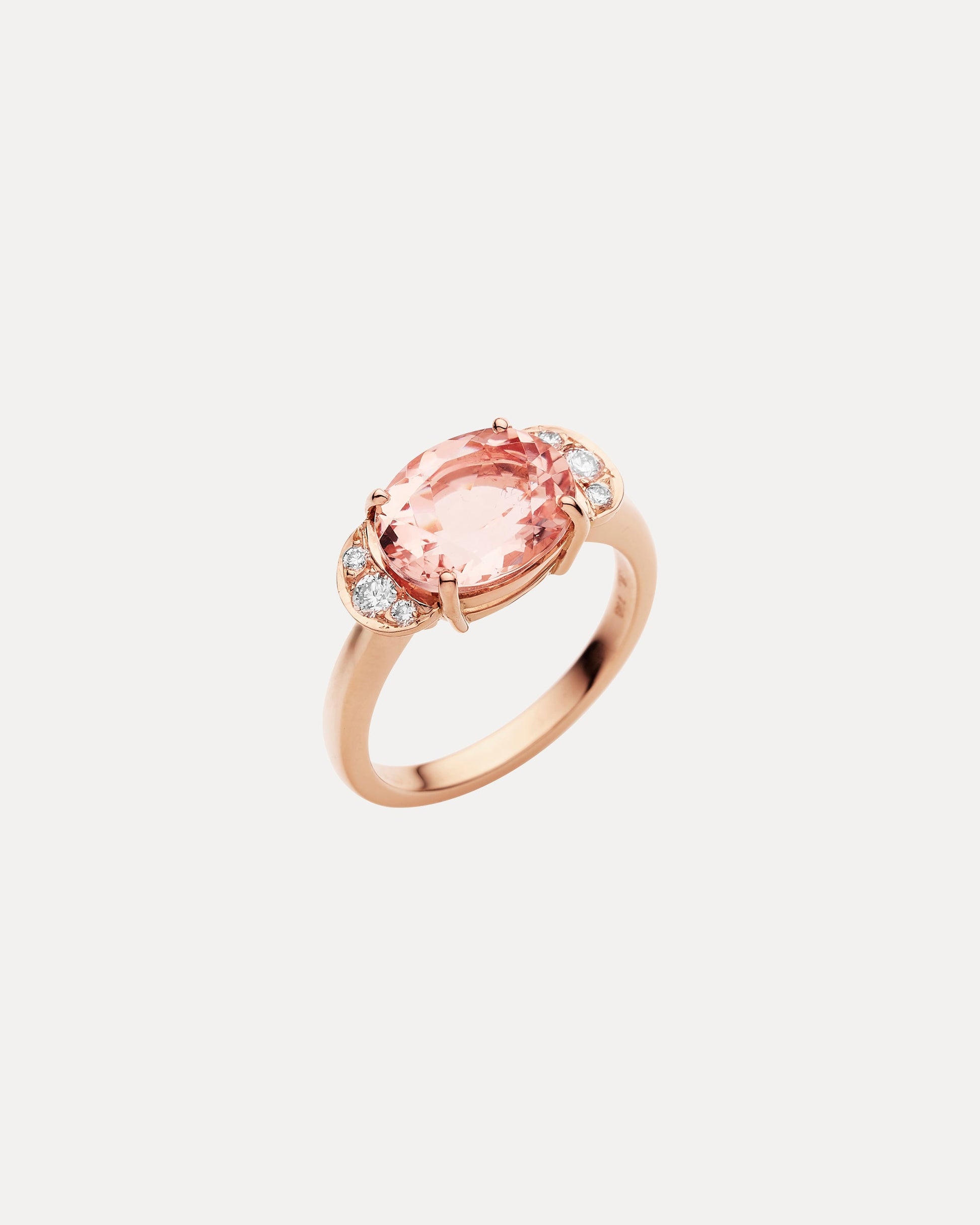 18CT ROSE GOLD PINK MORGANITE DIAMOND BEVERLY RING |Jan Logan Fine Jewellery