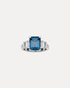 18CT LONDON BLUE TOPAZ & DIAMOND MONTMARTRE RING