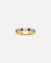 18CT YELLOW GOLD SAPPHIRE & DIAMOND CHENIR BAND